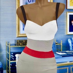 Auto Herve Leger Bodycon Modrian Dress